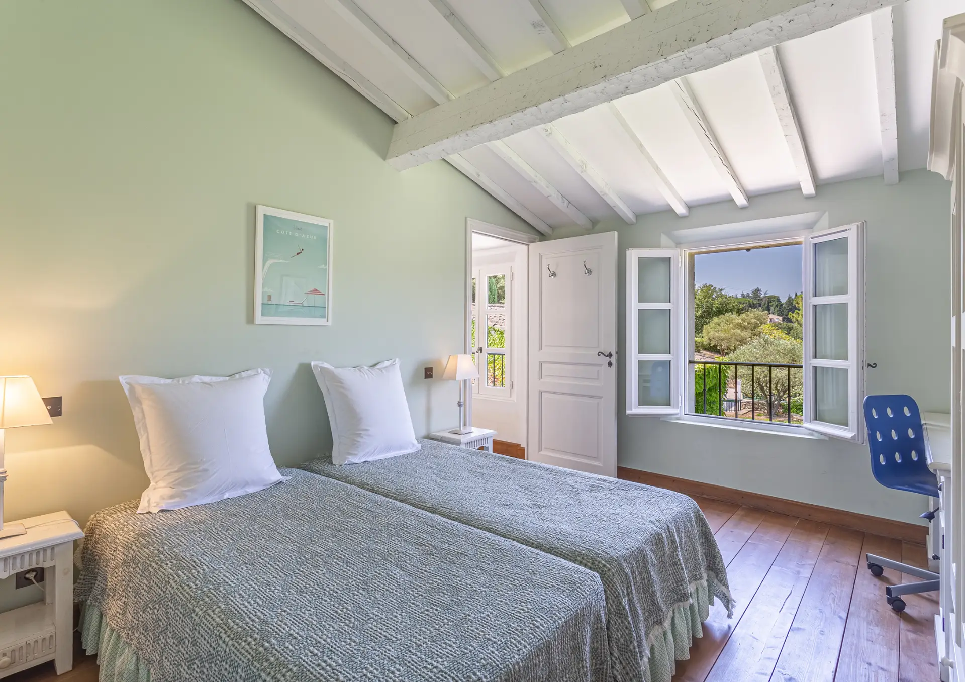 Chambre de la Villa Coup de Foudre à Grimaud, Golfe de Saint-Tropez