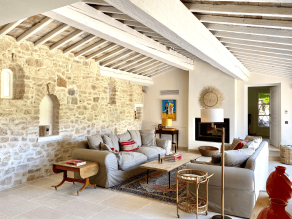 Salon de la Villa Coup de Foudre à Grimaud, Golfe de Saint-Tropez